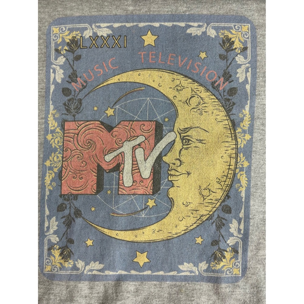 MTV Music Television Celestial Moon Graphic Sweatshirt Gray Zuni ZS9003 2XL - Picture 7 of 9